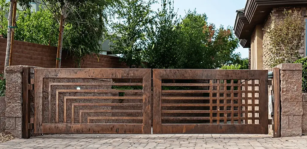Custom driveway gate installation for a home entrance in Providence, RI
