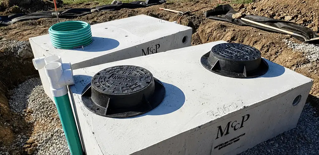 Grease trap installation unit set in place for drainage protection in Providence, RI