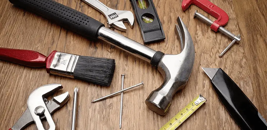 Handyman tools laid out for home repair and maintenance work in Providence, RI